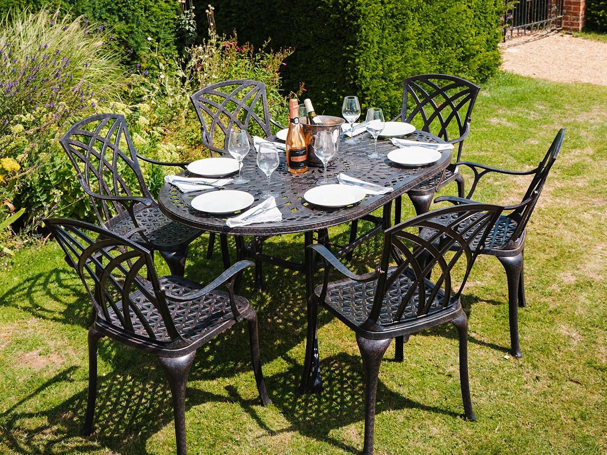 How big is a 6-seater garden table set?