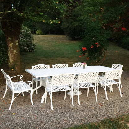 Madison Table 2.6m 10 Seater Set - White