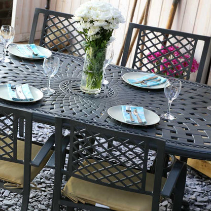 Catherine Table 6 Seater Set - Slate