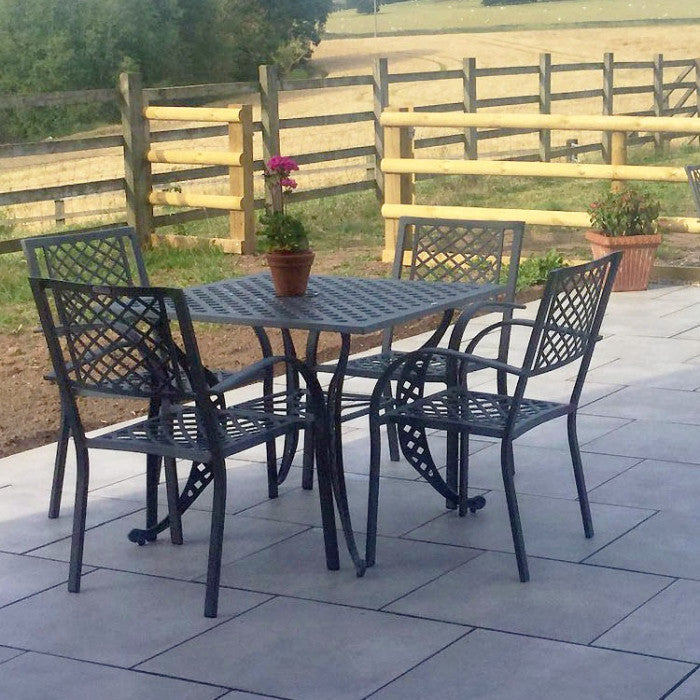 Lucy Table 4 Seater Set - Slate Grey