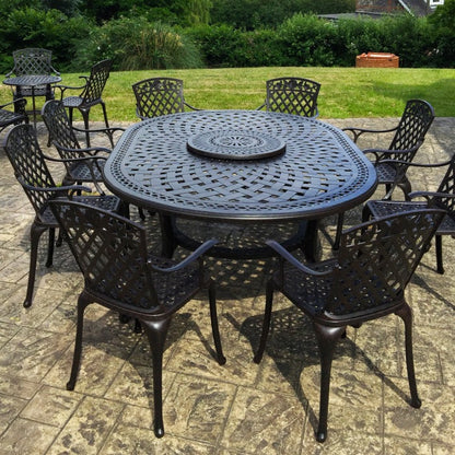 Rosemary Table 10 Seater Set - Antique Bronze