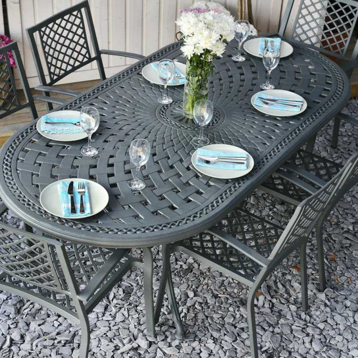 Catherine Table 6 Seater Set - Slate