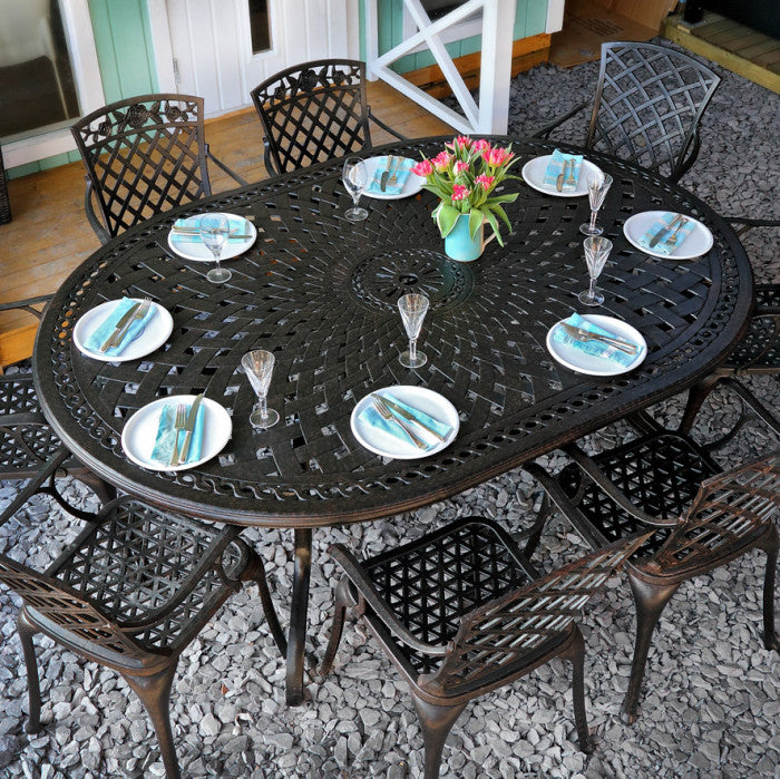 Rosemary Table 8 Seater Set - Antique Bronze