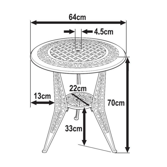 Ivy Bistro Table 2 Seater Set - White