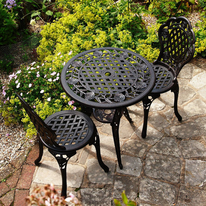 Rose Bistro Set 2 Seater Set - Antique Bronze