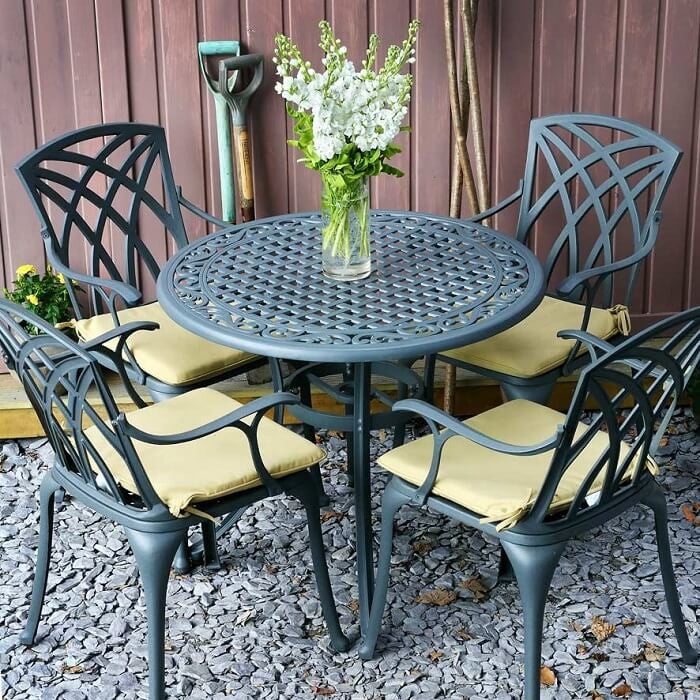 Hannah Table 4 Seater Set - Slate