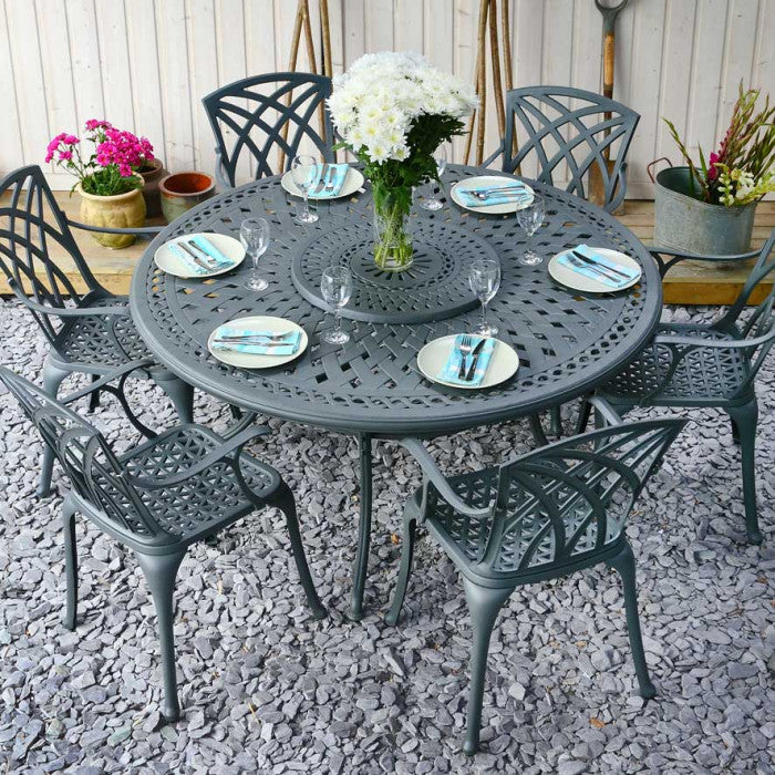 Frances Table 6 Seater Set - Slate