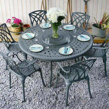 Frances Table 6 Seater Set - Slate