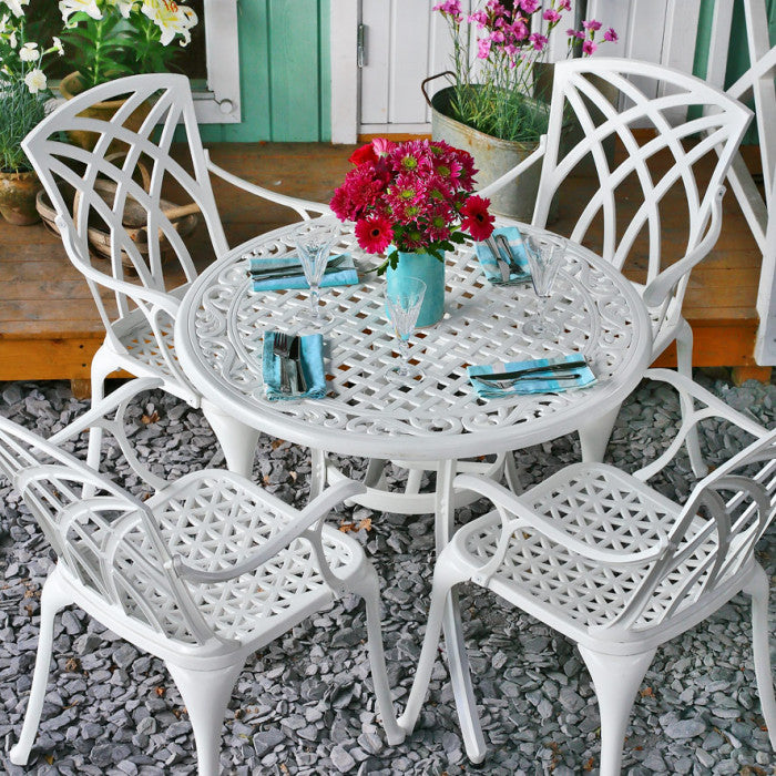 Hannah Table 4 Seater Set - White