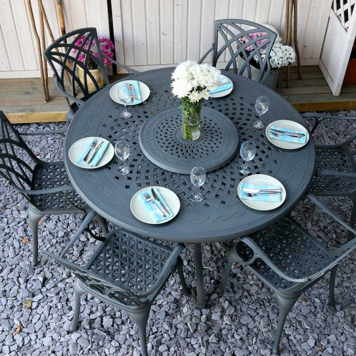 Amelia Table 6 Seater Set - Slate