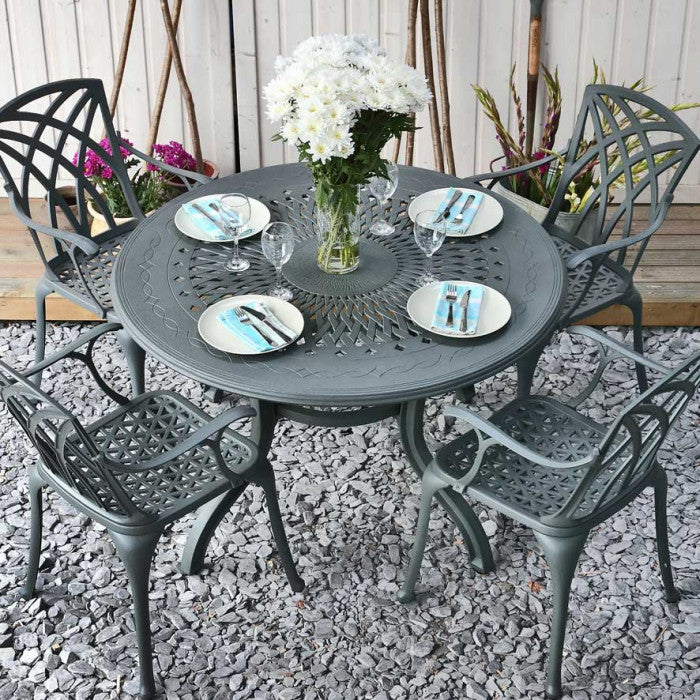 Amy Table 4 Seater Set - Slate