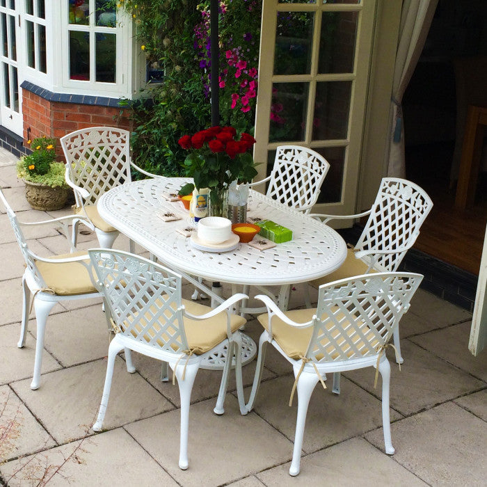 June Table 6 Seater Set - White