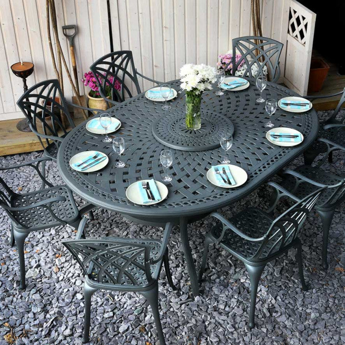 Rosemary Table 8 Seater Set - Slate