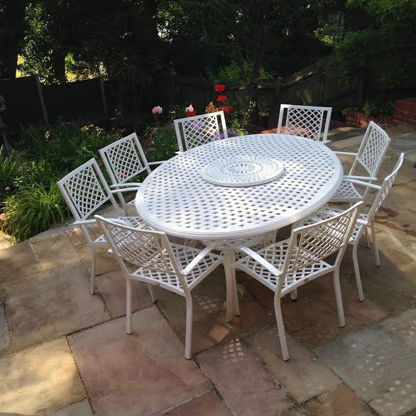 Victoria Table 10 Seater Set - White