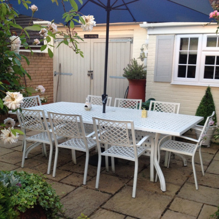 Madison Table 2.6m 10 Seater Set - White