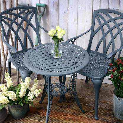 Ivy Bistro Table 2 Seater Set - Slate