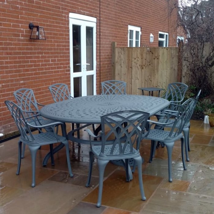 Rosemary Table 10 Seater Set - Slate