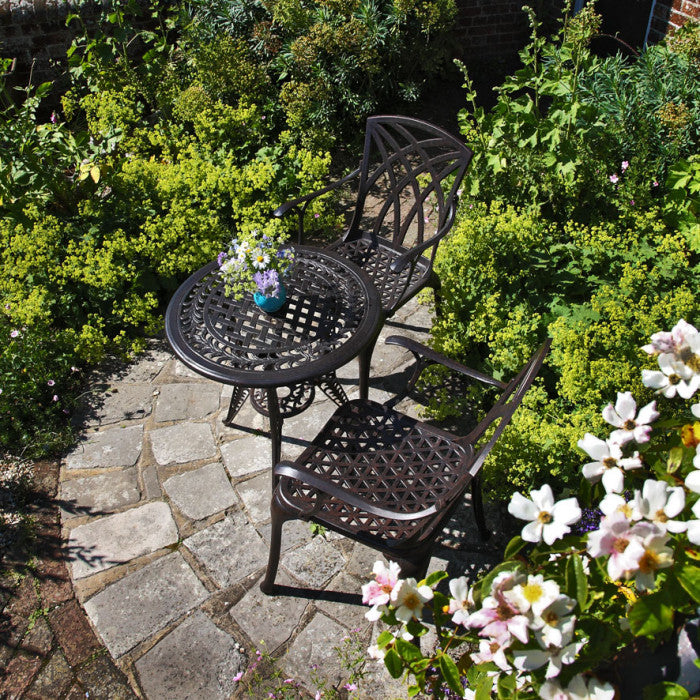 Ivy Bistro Table 2 Seater Set - Antique Bronze