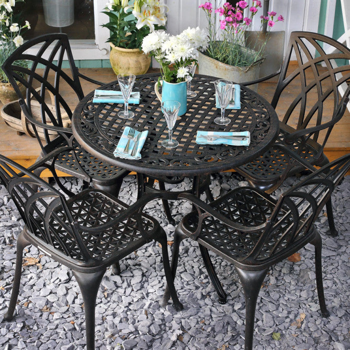 Hannah Table 4 Seater Set - Antique Bronze