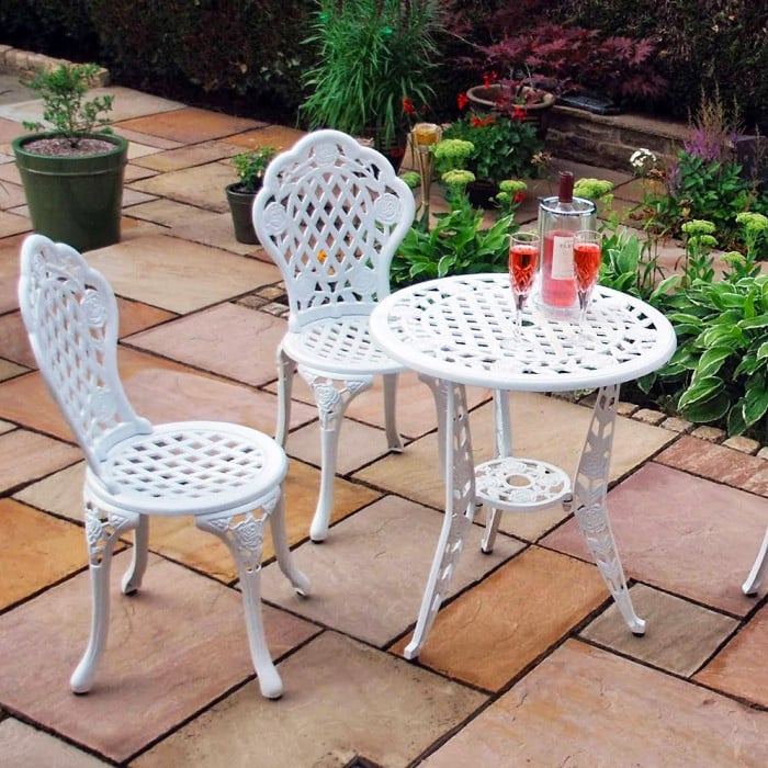 Rose Bistro Set 2 Seater Set - White