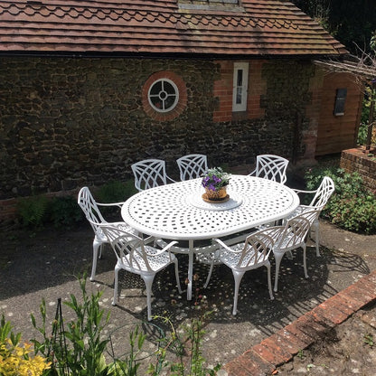 Rosemary Table 8 Seater Set - White