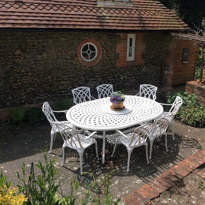 Rosemary Table 10 Seater Set - White