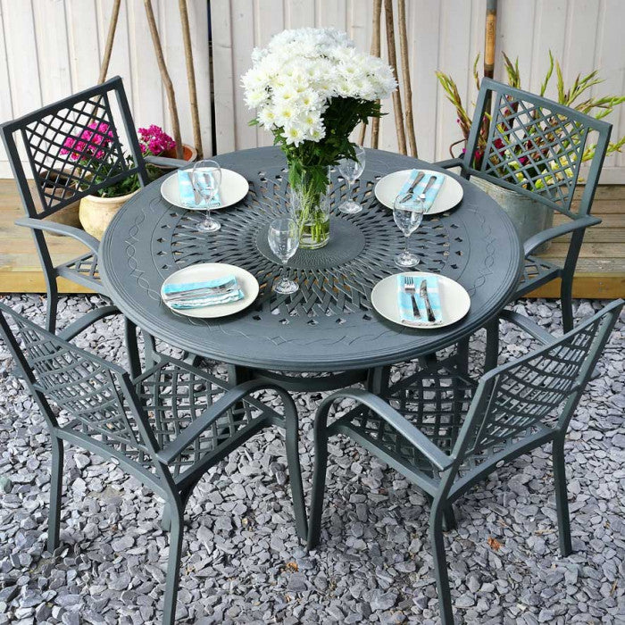 Amy Table 4 Seater Set - Slate