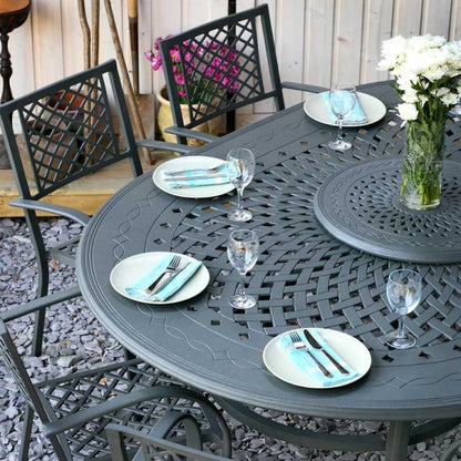 Gloria Table 8 Seater Set - Slate