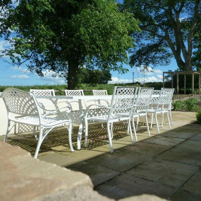 Madison Table 2.6m 10 Seater Set - White