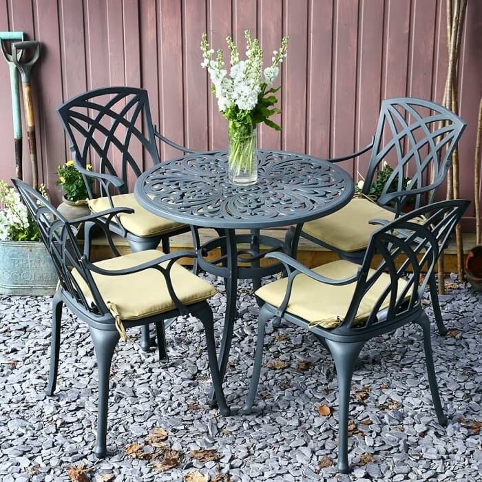 Jill Table 4 Seater Set - Slate