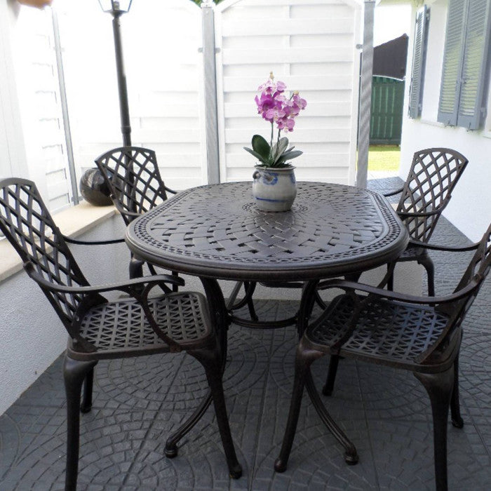 June Table 4 Seater Set - Antique Bronze