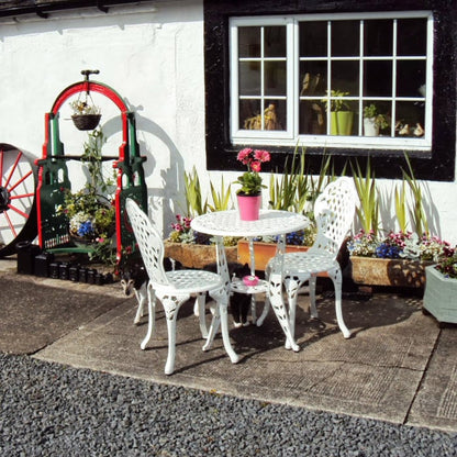 Rose Bistro Set 2 Seater Set - White