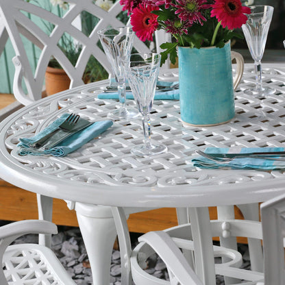 Hannah Table 4 Seater Set - White