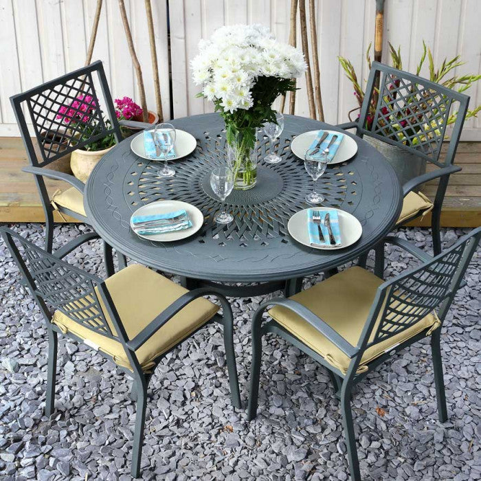 Amy Table 4 Seater Set - Slate