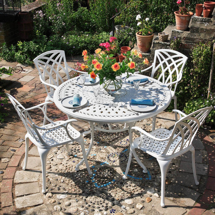 Alice Table 4 Seater Set - White