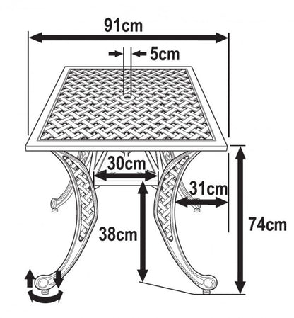 Lucy Table 4 Seater Set - White