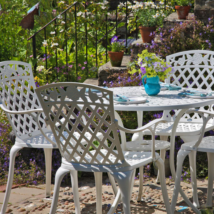 Mia Table 4 Seater Set - White