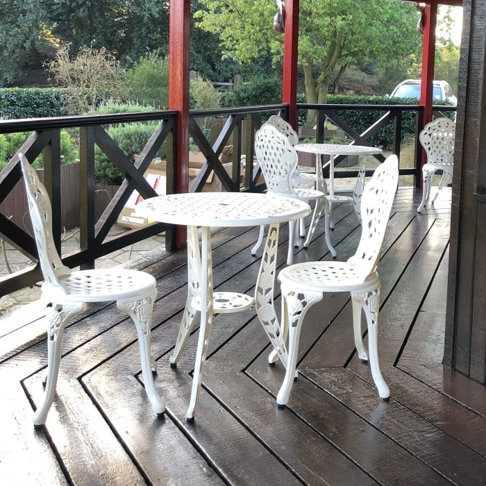 Rose Bistro Set 2 Seater Set - White