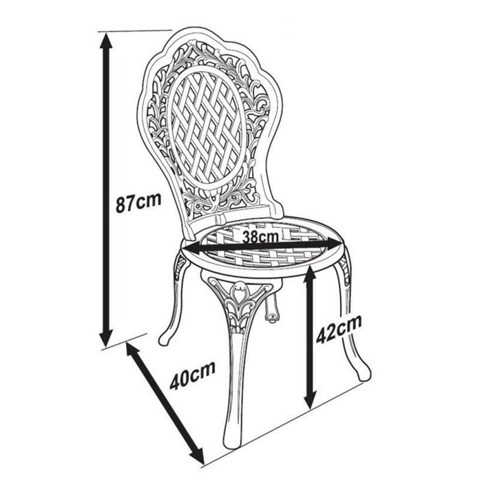 Ivy Bistro Set 2 Seater Set - White