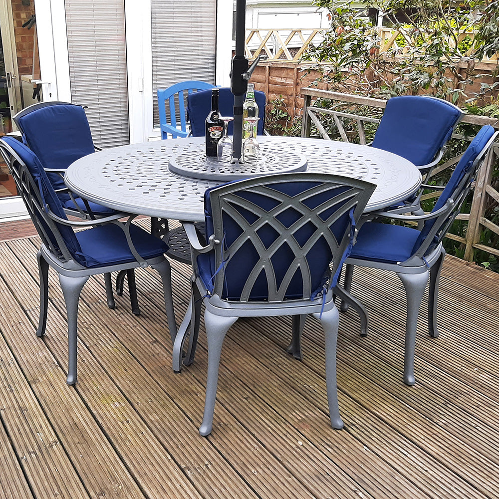 Amelia Table 6 Seater Set - Slate