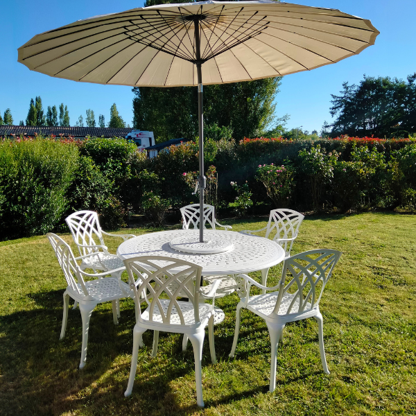 Amelia Table 6 Seater Set - White