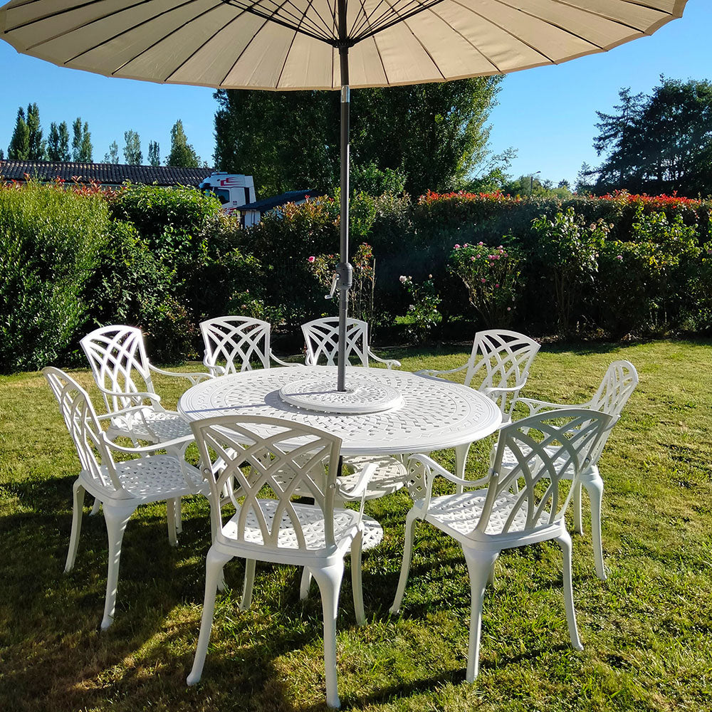 Amelia Table 8 Seater Set - White