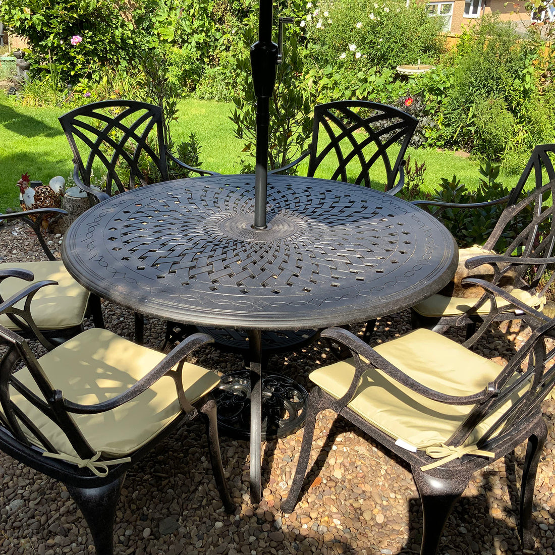 Amy Table 6 Seater Set - Antique Bronze