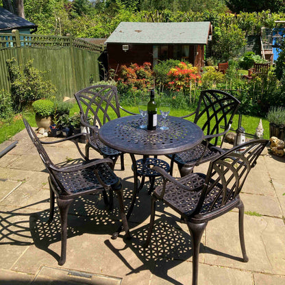 Anna Table 4 Seater Set - Antique Bronze