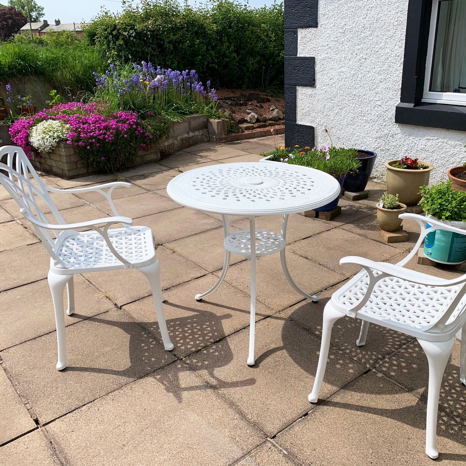 Anna Table 2 Seater Set - White