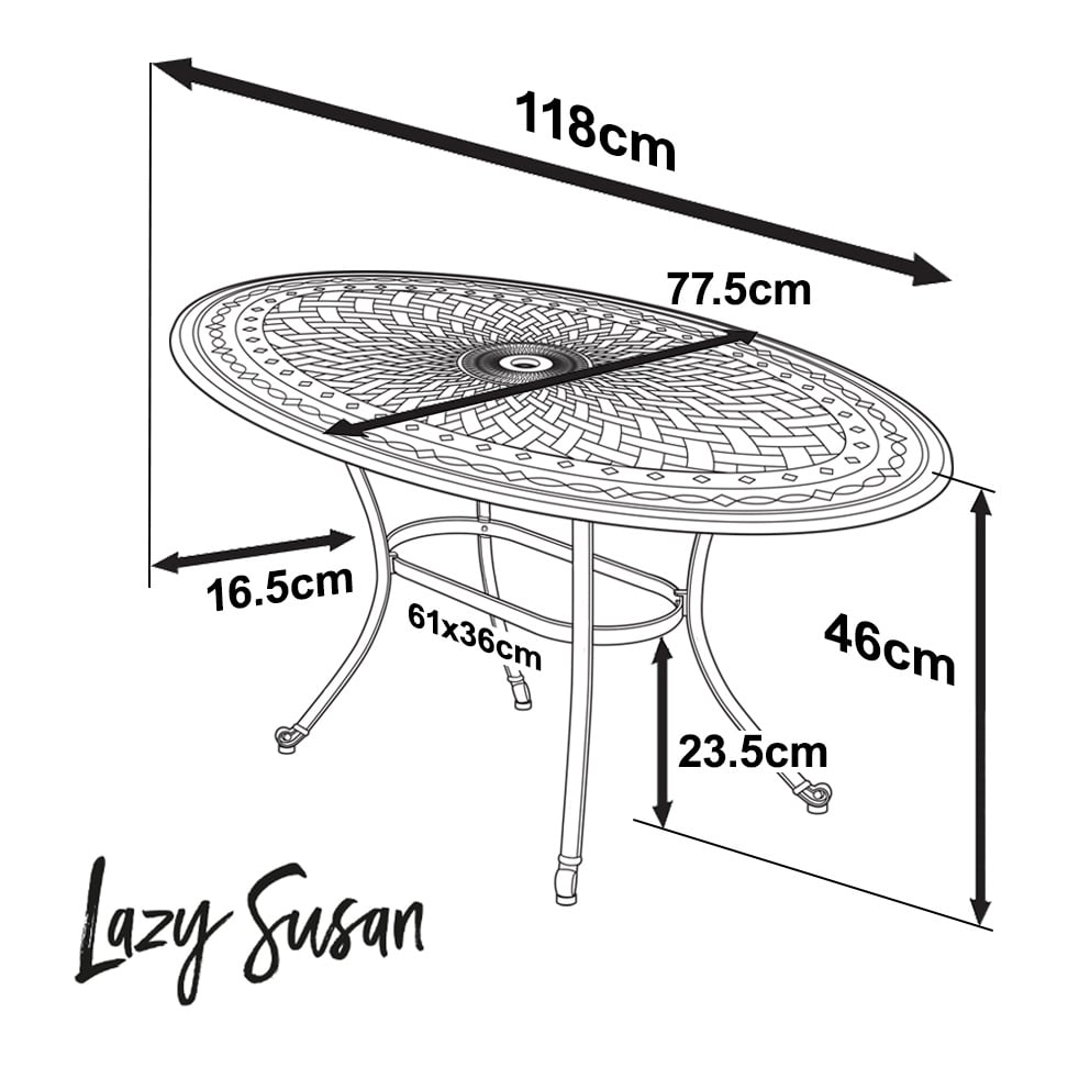 Bella Table 4 Seater Set - Slate Grey