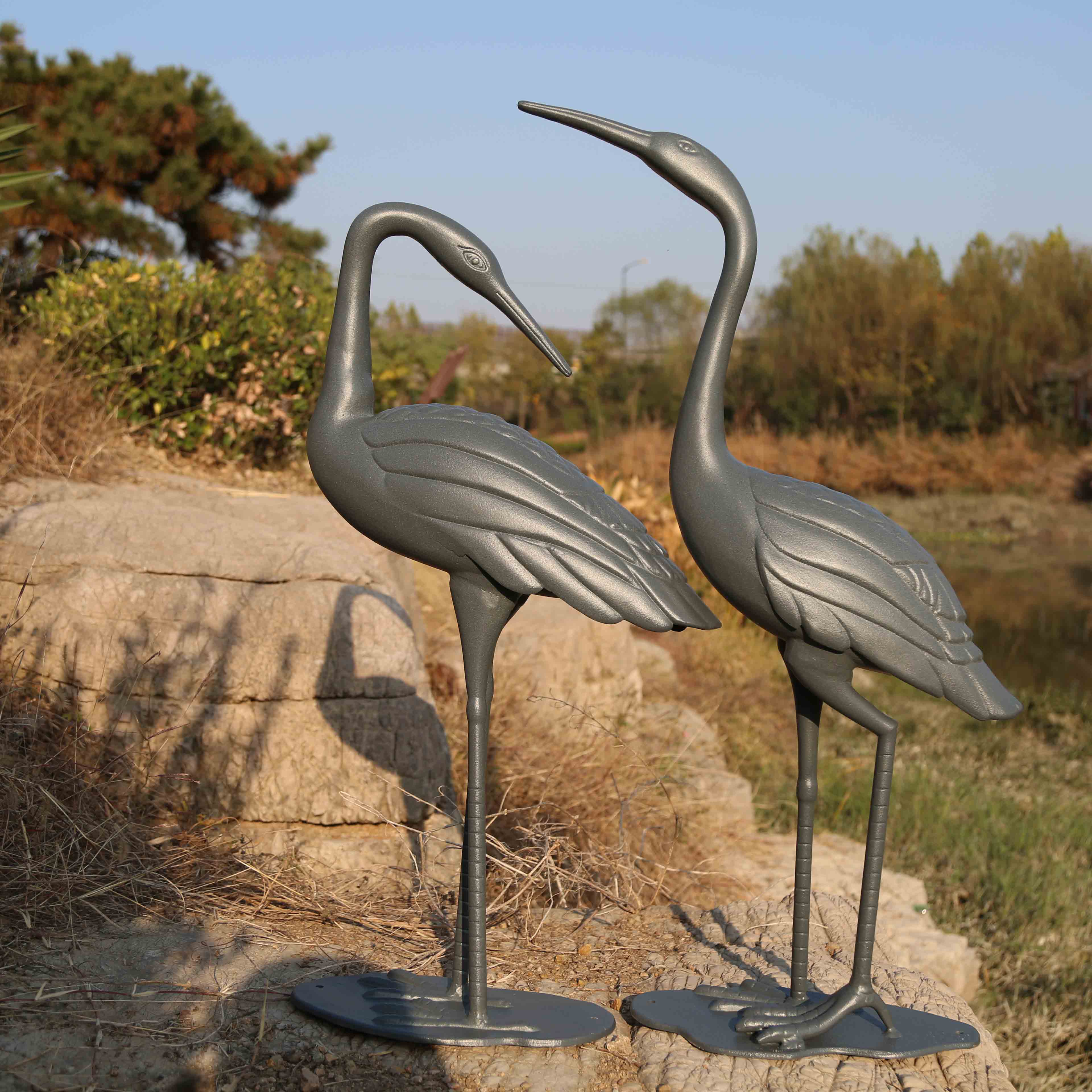 Crane Pair - Slate Grey