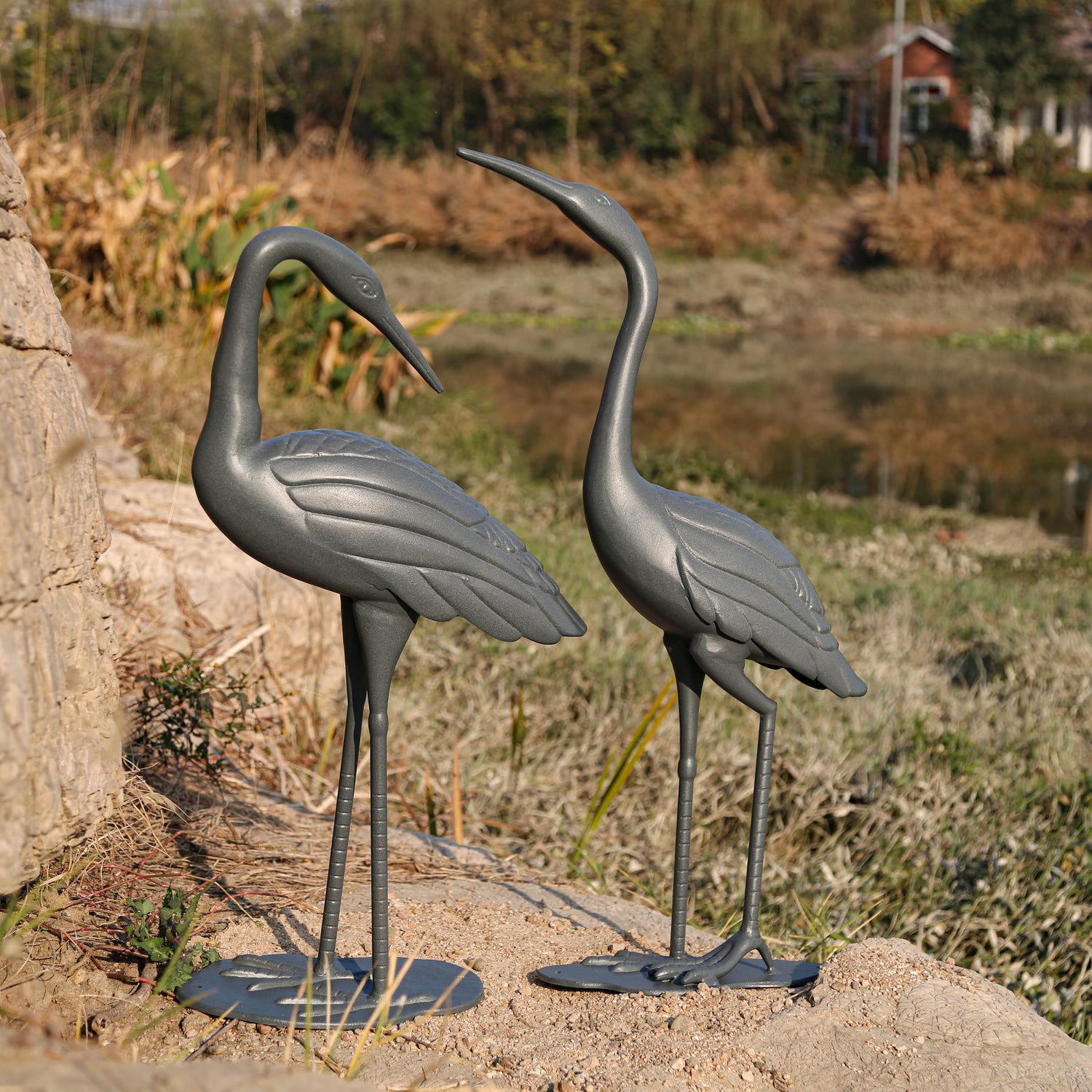 Crane Pair - Slate Grey