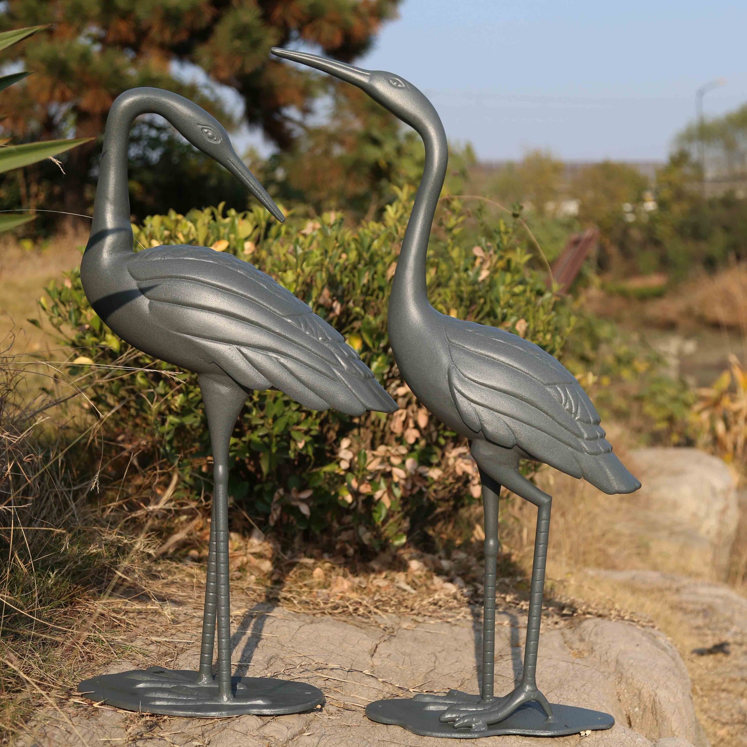 Crane Pair - Slate Grey