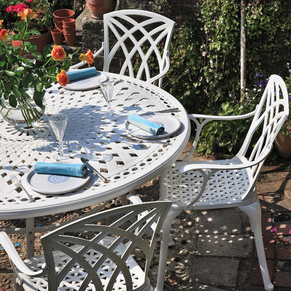 Frances Table 6 Seater Set - White